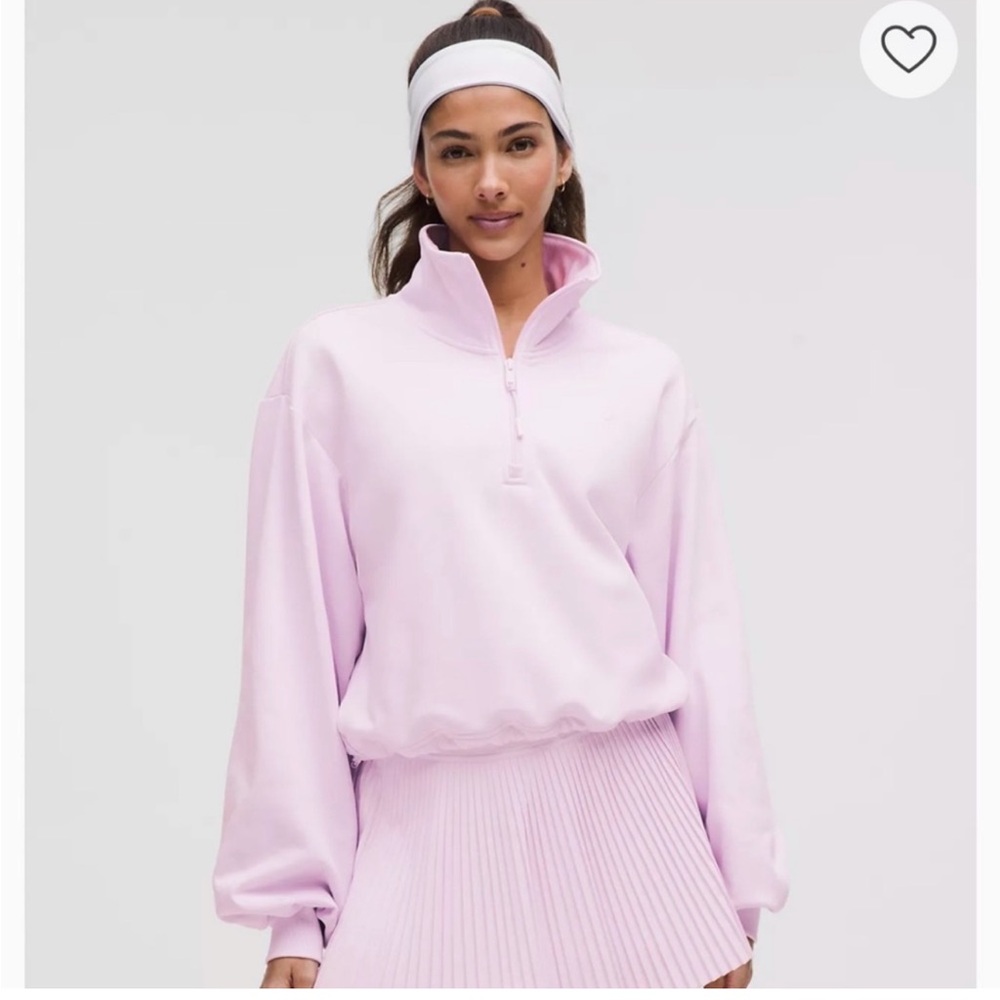**LIKE NEW** Lululemon Cotton Terry Tennis Half Zip Pink Organza